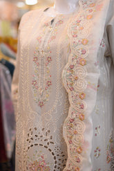3-PC Stitcehd Print & Embroidered Sadabahar With Plazo Trouser | P-14